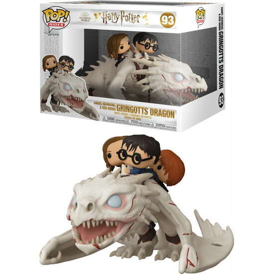 FIGURA POP GRINGOTTS DRAGON CON HARRY, RON Y HERMIONE HARRY POTTER image 0