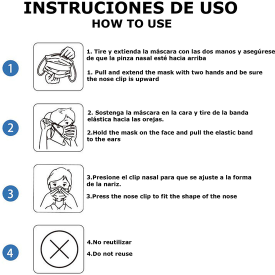 PACK DE 50 MASCARILLAS DESECHABLES DE PROTECCIÓN RESPIRATORIA EN COLOR AZUL image 6