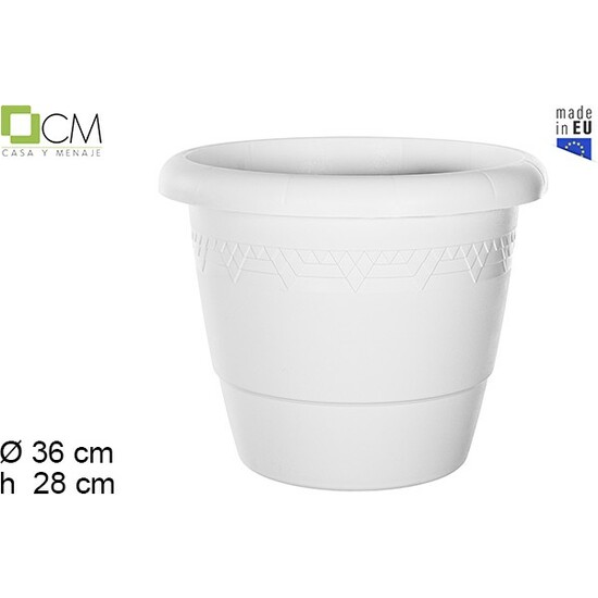 MACETA PLASTICO ELSA BLANCA 36CM image 0