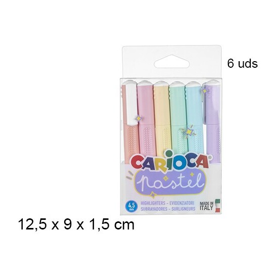6 SUBRAYADORES CARIOCA COLOR PASTEL image 0