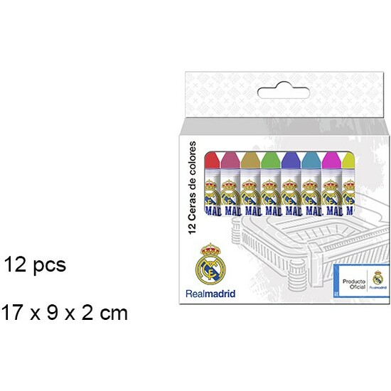 12 LAPICES CERA COLORES REAL MADRID image 0