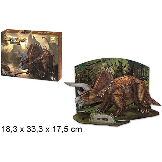 3D PUZZLE AGE OF DINOS TRICERATOPS image 0
