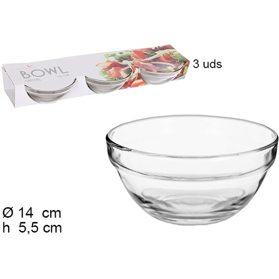 BOWL CRISTAL PACK 3 PIEZAS 14CM image 0