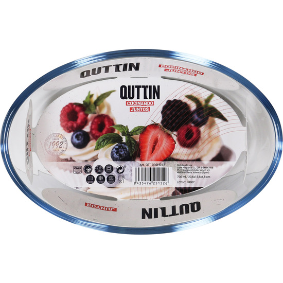 FUENTE VIDRIO OVAL 20.6X13.6CM 700CC QUTTIN image 3