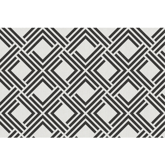 ALFOMBRA DE VINILO TEJIDO LIVING DEC GEOM EN COLOR NEGRO 60 X 90 CM image 0