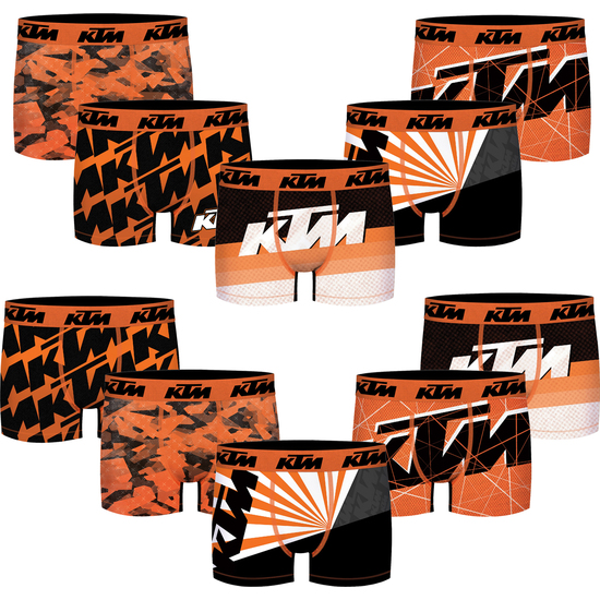 PACK DE 10 CALZONCILLOS SORPRESA KTM ESTAMPADOS PARA HOMBRE EN VARIOS COLORES image 0