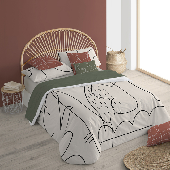 FUNDA NÓRDICA 100% ALGODÓN MODELO BURDEOS PARA CAMA DE 140X200 CM. image 0