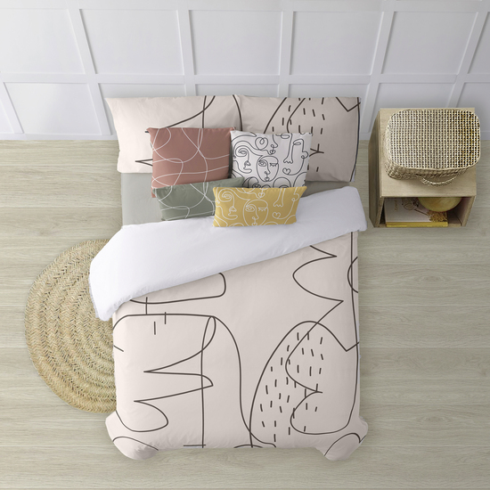 FUNDA NÓRDICA 100% ALGODÓN MODELO BURDEOS PARA CAMA DE 140X200 CM. image 1