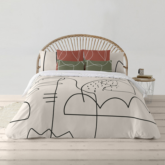 FUNDA NÓRDICA 100% ALGODÓN MODELO BURDEOS PARA CAMA DE 140X200 CM. image 2