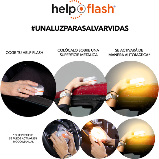 4X HELP FLASH V.2 2021 - LUZ DE EMERGENCIA AUTÓNOMA + 4 CHALECOS image 1