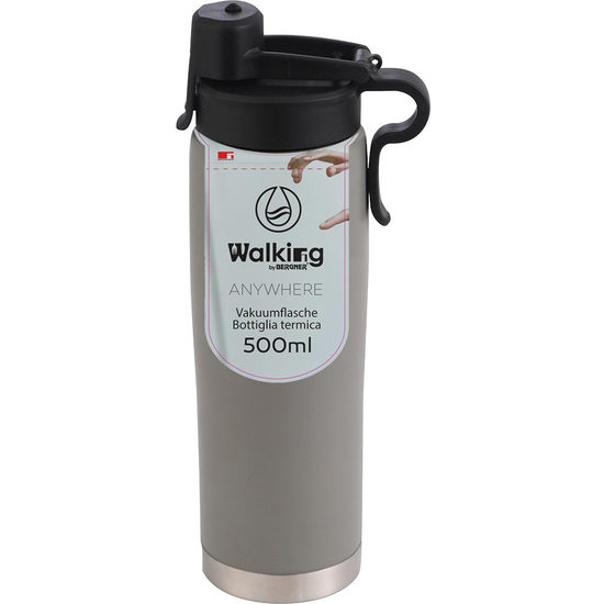 BOTELLA TERMO 500ML ACERO INOX GRIS WALKING ANYWHERE image 1