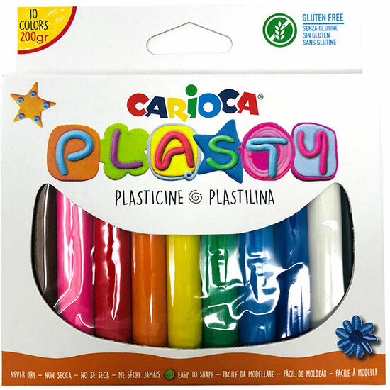 SET DE 10 COLORES PLASTILINA CARIOCA PLASTY image 0