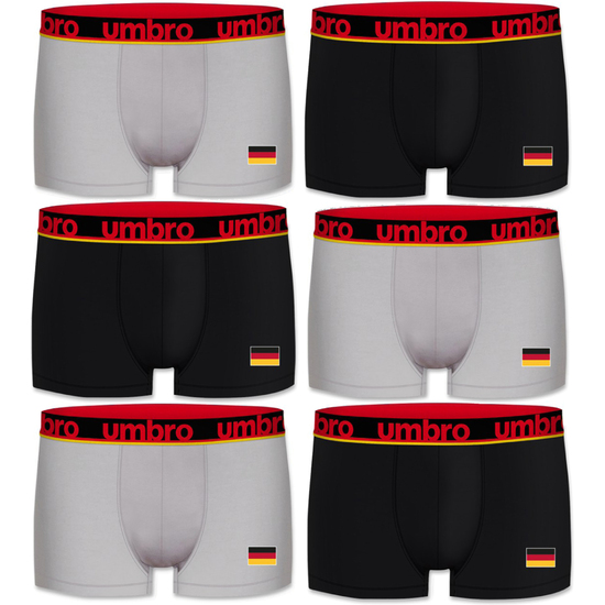 EUROCOPA FÚTBOL 2021 - ALEMANIA SUPPORTER SET 6PCS BOXERS UMBRO PARA HOMBRE, 100% ALGODÓN image 0