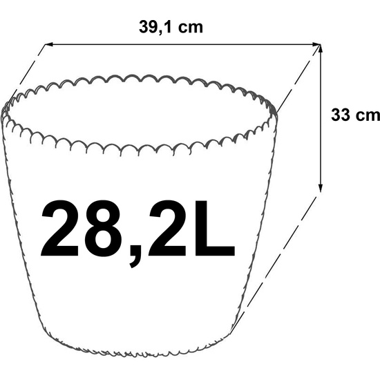 MACETA REDONDA 28,2L PROSPERPLAST SPLOFY DE PLASTICO EN COLOR GRIS 39,1 X 33 CM image 1