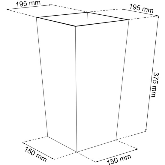 MACETA ALTA URBI 11,4 LITROS DE PLASTICO 19,5 X 19,5 X 37,5 CM EN COLOR BLANCO image 1