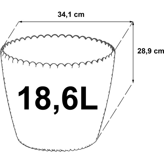 MACETA REDONDA 18,6L PROSPERPLAST SPLOFY DE PLASTICO EN COLOR GRIS, 34,1 X 28,9 CM image 1