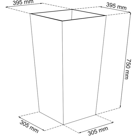 MACETA ALTA URBI 91,5 LITROS, DE PLASTICO, 40 X 40 X 75 CM EN COLOR ANTRACITA image 1