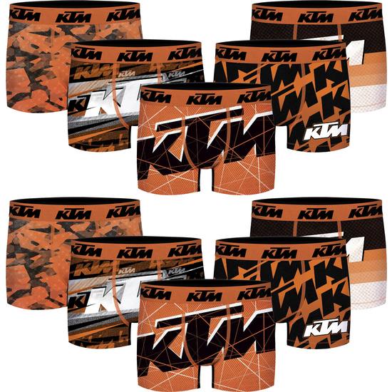 PACK DE 10 CALZONCILLOS ESTAMPADOS KTM MOTORBIKE PARA HOMBRE image 0