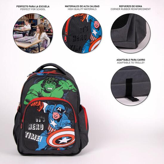 MOCHILA ESCOLAR MEDIANA 42 CM AVENGERS BLACK image 3