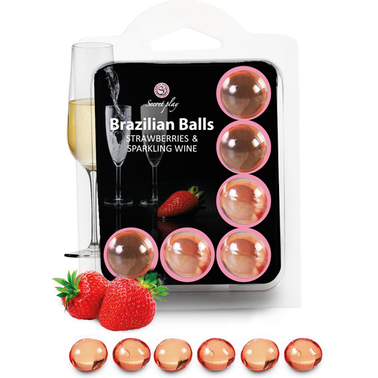 SECRET PLAY SET 6 BRAZILIAN BALLS AROMA FRESAS CAVA image 0