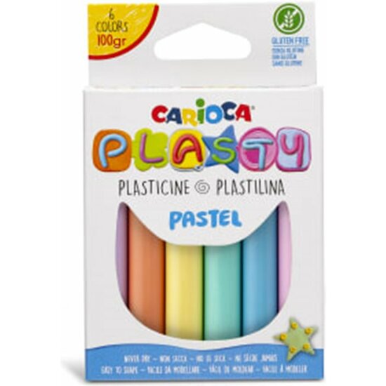 PLASTILINA PLASTY X 6 COLORES PASTEL image 1