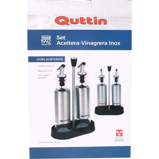 SET2 ACEITERAS INOX CON SOPORTE QUTTIN image 1