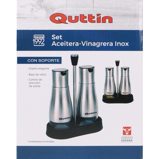 SET2 ACEITERAS INOX CON SOPORTE QUTTIN image 1