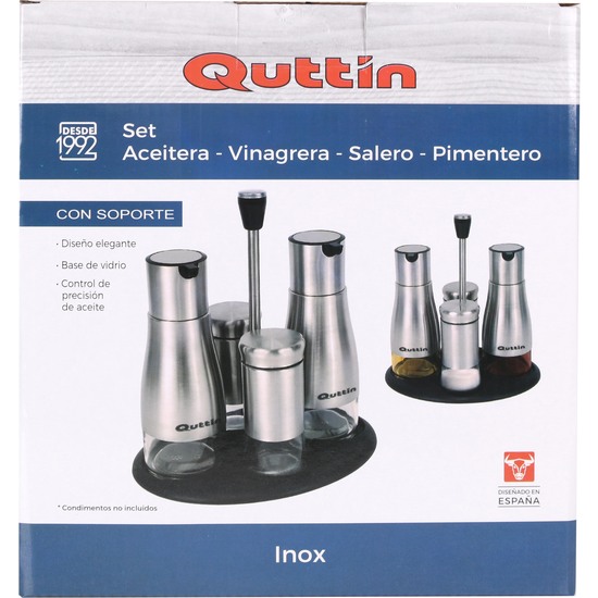 SET4 DISPENSADORES INOX CON SOPORTE QUTTIN image 1