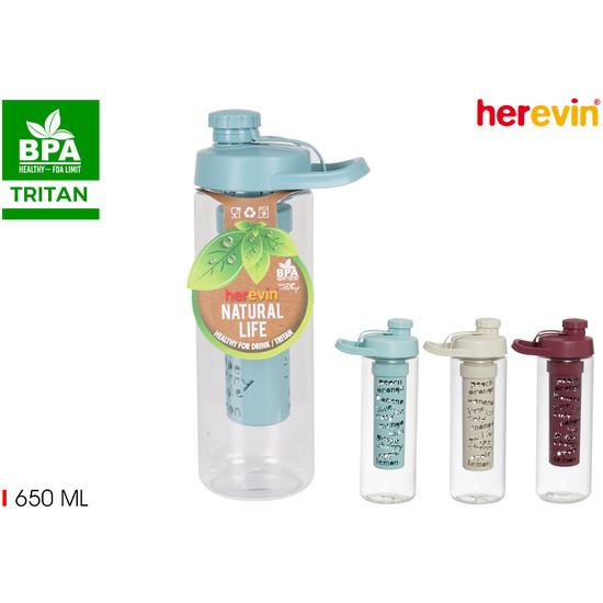 BOTELLA AGUA CON INFUSOR 650ML TRITAN image 0