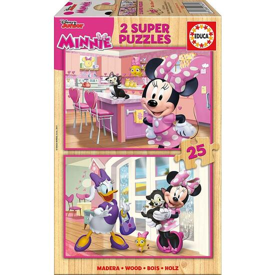 PUZZLE MADERA 2X25 PZAS. MINNIE image 0