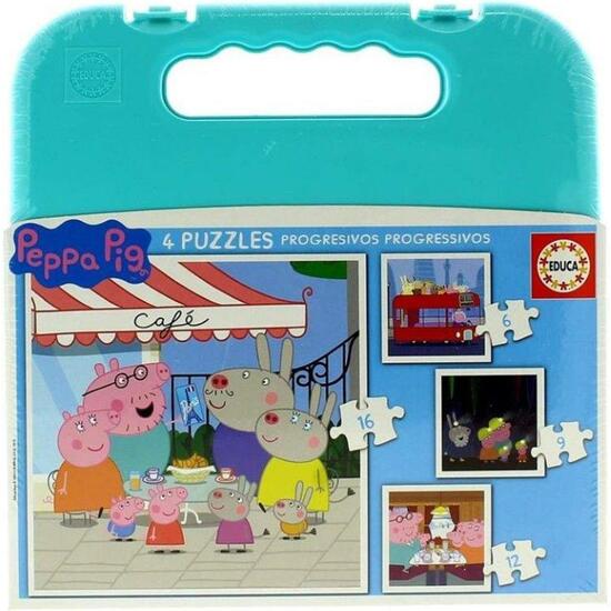 PEPPA PIG MALETA 4 PUZZLES PROGRESIVOS image 0