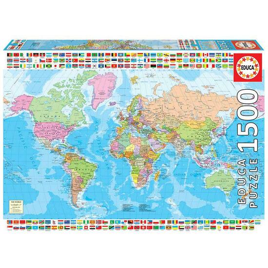 PUZZLE EDUCA 1500 PZ. MAPAMUNDI POLÍTICO image 0