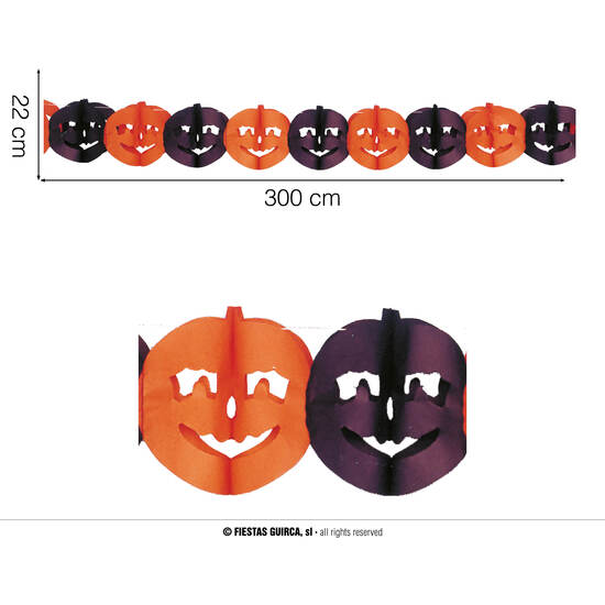GUIRNALDA PAPEL CALABAZA HALLOWEEN 22X300 CM image 0