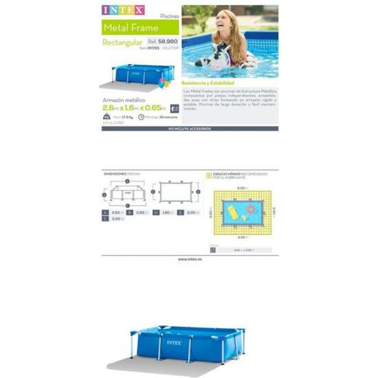 28271NP-PISCINA SMALL FRAME 260x160x65 cm - 2282L image 0