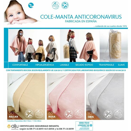 COLE MANTA ANTIVIRAL - GRIS PERLA - +8 AÑOS image 1