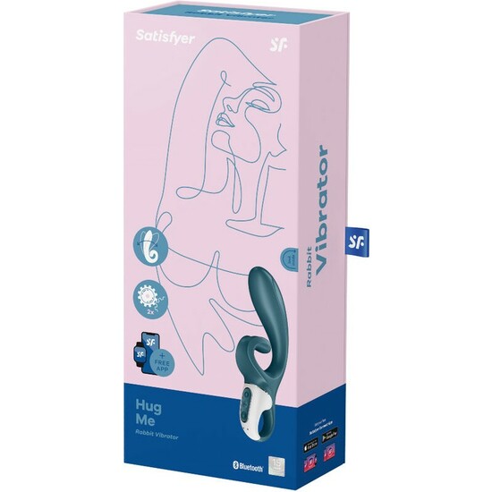 SATISFYER HUG ME RABBIT VIBRATOR GREYBLUE image 1