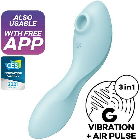 SATISFYER CURVY TRINITY 5+ APP BLUE image 0