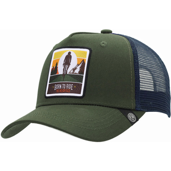 GORRA TRUCKER BORN TO RIDE VERDE THE INDIAN FACE PARA HOMBRE Y MUJER image 0