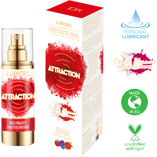 LUBIGEL - INTIMATE GEL WITH LIQUID VIBRATOR EFFECT (MAI ATTRACTION) RED FRUITS - 30 ML image 3
