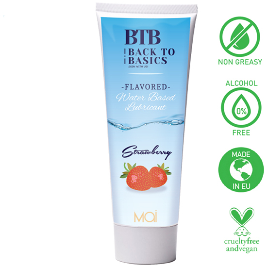 BTB WATER BASED FLAVORED STRAWBERRY LUBRICANT 75ML image 1