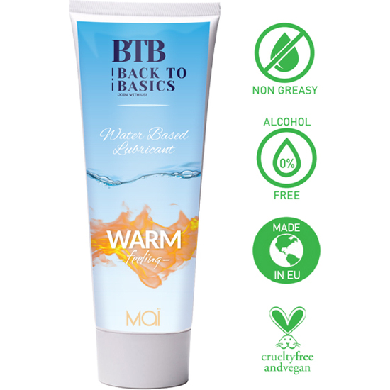 BTB WATER BASED WARM FEELING LUBRICANT 75ML image 1