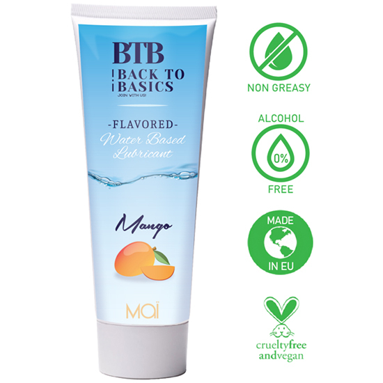 BTB WATER BASED FLAVORED MANGO LUBRICANT 75ML image 1