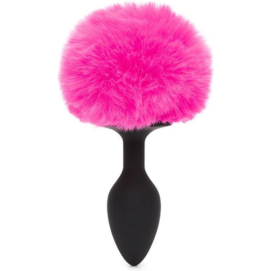 NON-VIBRATING BUTT PLUG SMALL - BLACK/PINK image 0