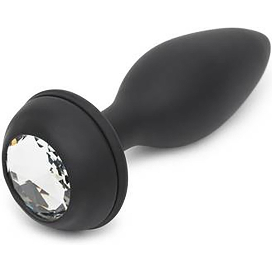 RECHARGEABLE VIBRATING BUTT PLUG LARGE - BLACK/PURPLE image 3