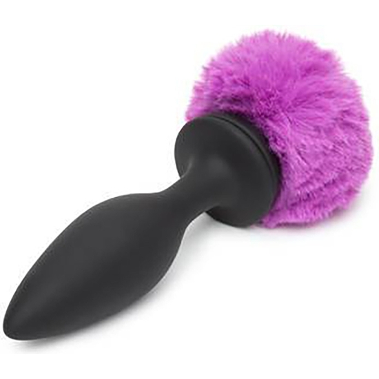 RECHARGEABLE VIBRATING BUTT PLUG LARGE - BLACK/PURPLE image 4