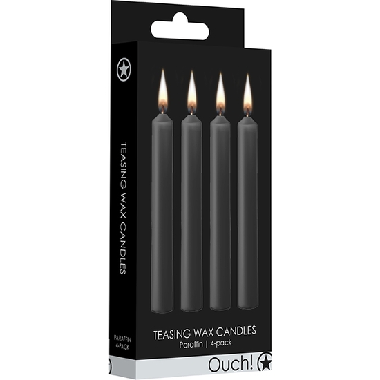 TEASING WAX CANDLES - PARAFIN - 4-PACK - BLACK image 1