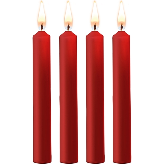 TEASING WAX CANDLES - PARAFIN - 4-PACK - RED image 0