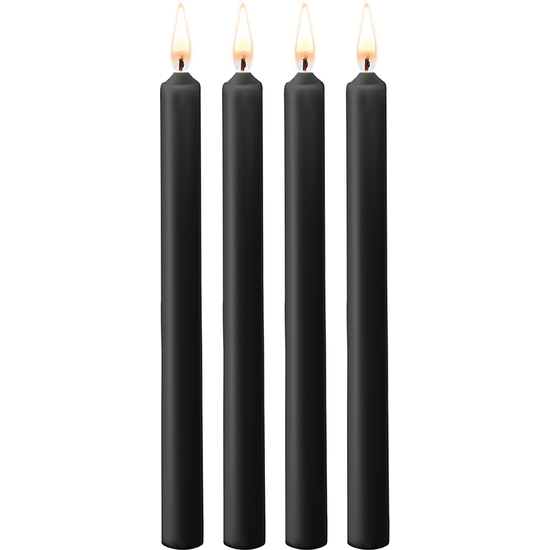 TEASING WAX CANDLES LARGE - PARAFIN - 4-PACK - BLACK image 0