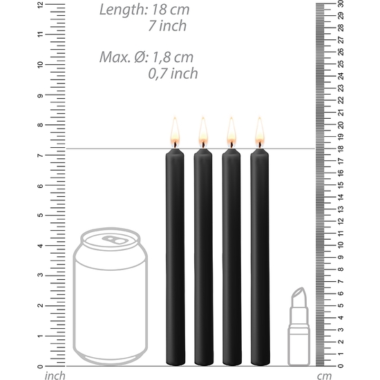 TEASING WAX CANDLES LARGE - PARAFIN - 4-PACK - BLACK image 3