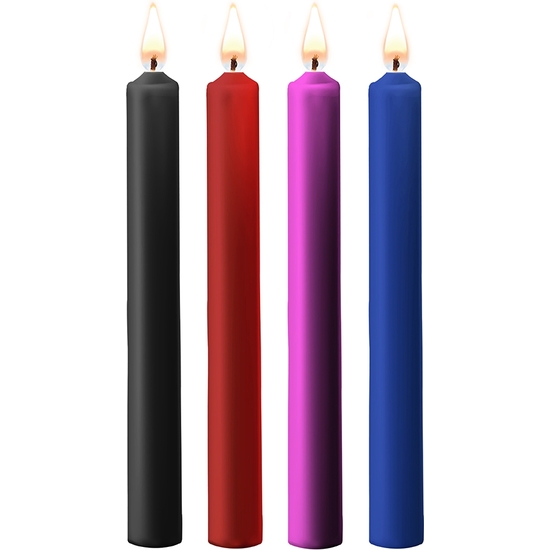 TEASING WAX CANDLES LARGE - PARAFIN - 4-PACK - MIXED COLORS image 8